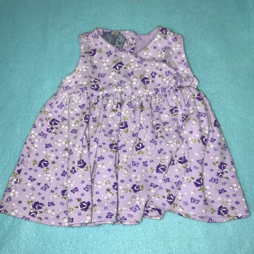 THE CHILDREN’S PLACE floral spring summer cotton purples dress size 6-9 months